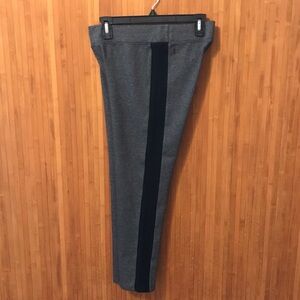 Calvin Klein Women's Gray Striped Leggings, High Waist, Size Medium, 33" Length